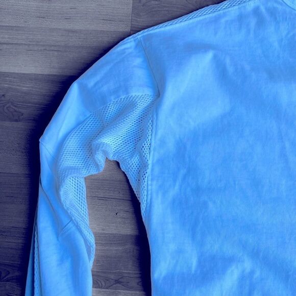 Athleta White Cotton & Mesh Long Sleeve Top Size S - Picture 7 of 7